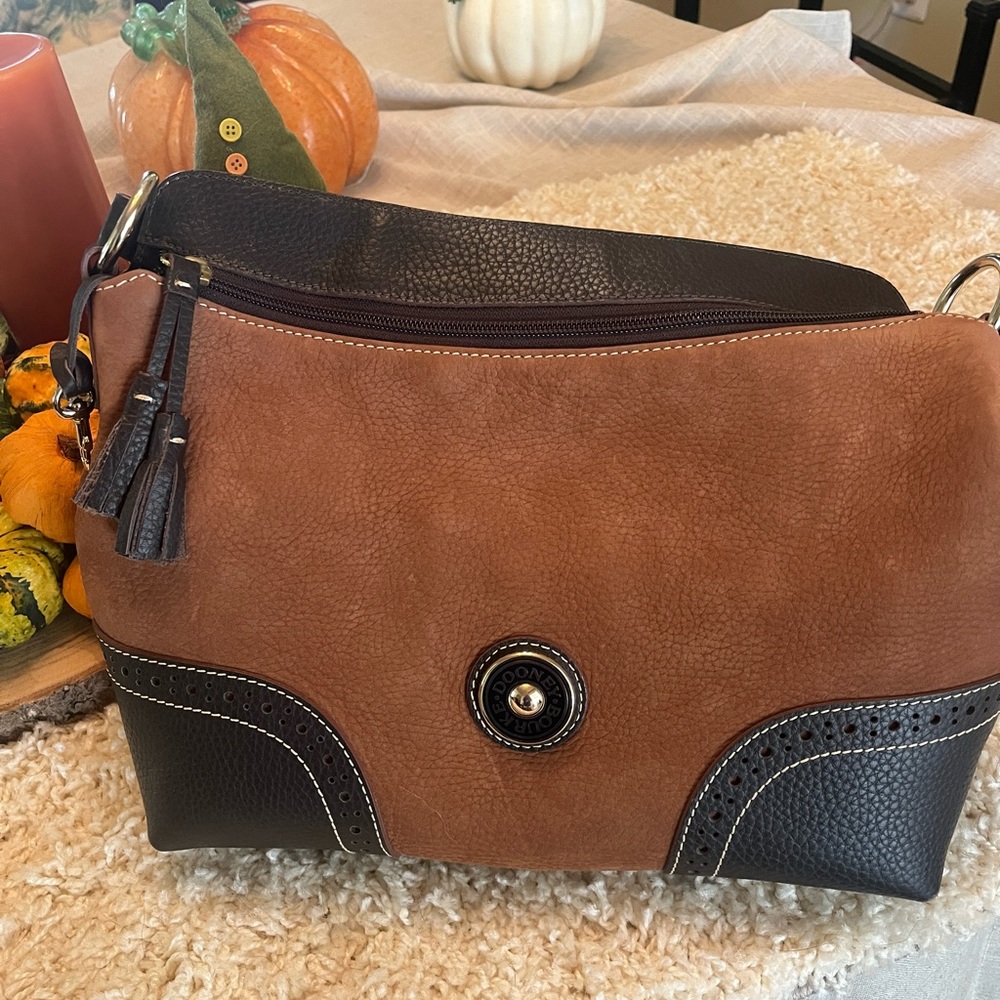 Brown suede Dooney & Bourke hobo bag